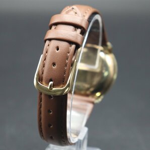 BULOVA ブローバ 手巻き 飛び数字文字盤 ゴールドカラー 動作品ジャンク 新品革ベルト アンティーク メンズ腕時計の画像5