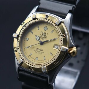 電池新品 TAG HEUER タグホイヤー プロフェッショナル 2000 クォーツ 200M防水 964.013 ジャンク デイト スイス 新品ラバーベルト メンズ