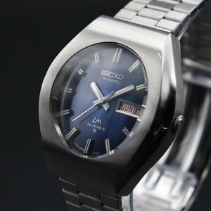 SEIKO LM セイコー ロードマチック 5606-7370 自動巻 23石 変わりケース ブルー文字盤 1974年製 日/英デイデイト 諏訪 純正ブレス メンズ