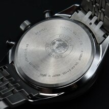 良品 CITIZEN シチズン エコドライブ クロノグラフ B612-S114837 ソーラー ブラック文字盤 24時間計 デイト 純正ブレス メンズ腕時計_画像7