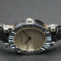 TIFFANY＆Co. ティファニー アトラスミニ D286753 クォーツ SV 銀無垢ケース スイス製 2針 新品革ベルト レディース腕時計_画像6