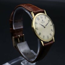 希少 UNIVERSAL GENEVE ユニバーサルジュネーブ 手巻 アイボリー文字盤 変わり古代中国漢数字インデックス スイス 2針 新品革ベルト メンズ_画像4