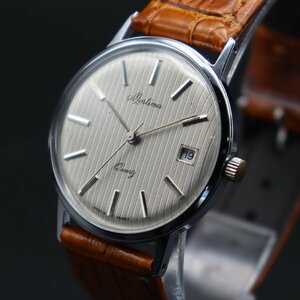 MORTIMAmorutimaANTIMAGNETIC quartz France made Date new goods leather belt antique men's wristwatch 