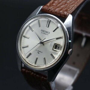 SEIKO セイコー オートマチック 7005-8000 自動巻き 17石 シルバーカラー デイト 1969年 亀戸工場 新品革ベルト アンティーク メンズ腕時計
