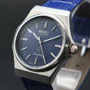 電池新品 SEIKO Silver Wave セイコー シルバーウェーブ 7121-703A シングルクォーツ ネイビー文字盤 亀戸 新品ベルト ヴィンテージ メンズ