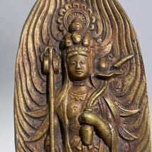 時代　観音菩薩像　置物　銅製　　/　時代物　仏教美術　銅　古銅　仏像　観音像　仏像彫刻　細密　古置物　.2076_画像5
