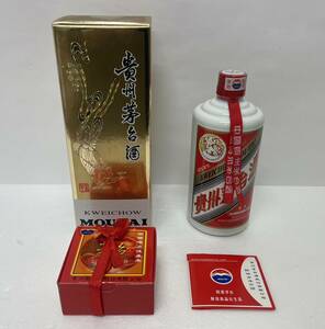 【ST18724MY】未開栓 貴州芽台酒 キシュウマオタイシュ マオタイ酒 天温女ラベル 2005 MOUTAI KWEICHOW 中国酒 500ml/53% 箱 グラス有 952g