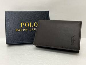 【ST19215MG】未使用 POLO RALPH LAUREN/ポロ ラルフローレン カードケース P-2501 OSL 35 D.Brown ブラウン系 箱有 コインケース 財布