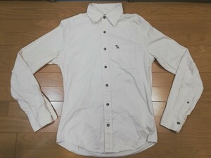 ”Abercrombie&Fitchアバクロンビー&フィッチ”【コットンツイル　オーセンティックシャツ】◆USA サイズS(日本サイズMサイズ程)　ホワイト