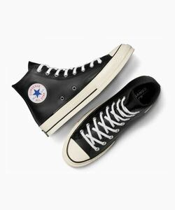 【未使用】Converse(コンバース) CT70 HI CUT US8.5 JP27cm Black ブラック レザー チャックテイラー Chuck70 Suede 三ツ星 ハイカット