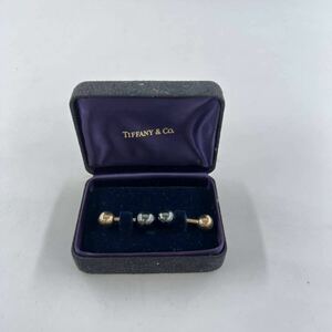 K5 Tiffany&Co cuff sling 14K dumbbell suit accessory Gold cuffs set 
