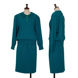 Evessan Laurent Yves Saint Laurent Wool Trik Sette Turquoise Green M 9