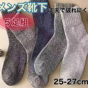 今だけのSALE価格【５足セット】6-5 靴下 ソックス 暖かい メンズ 防寒靴下 温もり 極暖 保温 保湿 極上 あたたかい