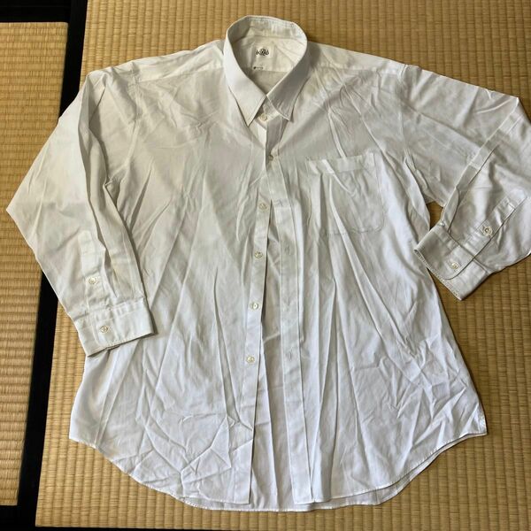 ワイシャツ　メンズ　大きいサイズ　LL ホワイト　長袖　中古品　肌触り柔らか　長袖シャツ