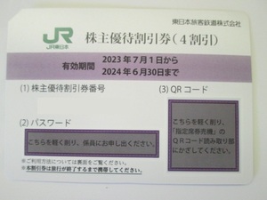 * JR East Japan railroad stockholder hospitality discount ticket 4 sheets 2024 year 6 month 30 to day free shipping 