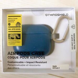 【送料無料】[AirPods 3] ケース 耐衝撃　コバルトブルー　カラビナ付き　ケースのみ　エアーポッズケース　落下防止