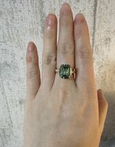 18金　イエロー　モアサナイト　8ct リング　指輪 宝石 アクセサリー グリーンダイヤモンド　天然石 リング K18YG_画像4