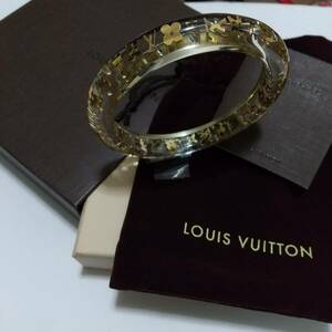 1スタ未使用 ルイヴィトン LOUIS VUITTON レディース 豪華で洒落た最高バングル ブラスレアンクルージョン ゴールド＆クリア 付属品あり