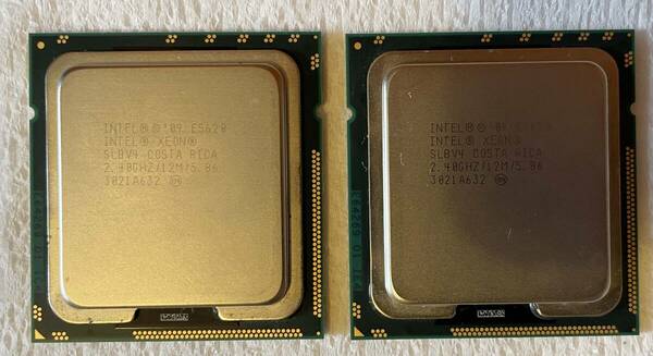 【美品】INTEL Xeon E5620 SLBV4 2.4GHz 【同一ロット２個セット】＃4