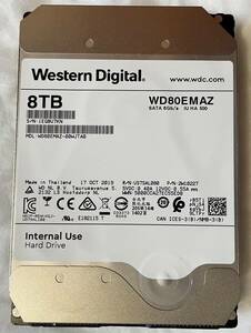 【美品】Western Digital WD80EMAZ-00WJTA0（CMR ヘリウム入り）8TB SATA HDD【CMR/ヘリウム入り】#2