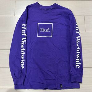 レア！HUF ロンT ボックスロゴ 袖ロゴ ロンT 長袖 Tシャツ 長袖Tシャツ