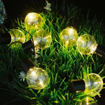 ledイルミネーションライト ソーラー充電式 光センサー内蔵 電飾 電球型 ストリングスライト 防水 ガーデンライト クリスマス ハロウィン _画像2