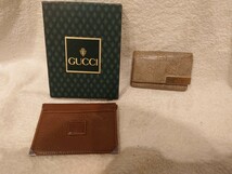 GUCCI キーケース カードケース 2つセット グッチ 革製 ファッション小物 箱付き 服装小物_画像1