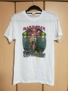 IRONMAIDEN アイアンメイデン Tシャツ USED 白 L (ヴィンテージ スウェット バンド ロック)