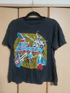 LED ZEPPELIN レッド ツェッペリン tシャツ ヴィンテージ USED 黒 M? (スウェット バンド ロック)