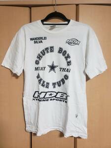 CHUTEBOXE シュートボクセ シウバ Tシャツ USED 白 P (PRIDE RIZIN UFC reversal スポンサー)