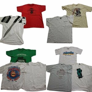 古着卸 まとめ売り ～90s　オールド 半袖Tシャツ 10枚セット (メンズ XL ) フロントプリント カレッジ風 ロゴ MS4924 1円スタート