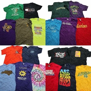 古着卸 まとめ売り カラーmix プリント 半袖Tシャツ 20枚セット (メンズ L ) タイダイ柄 キャラクター 英字プリント MS5534 1円スタート