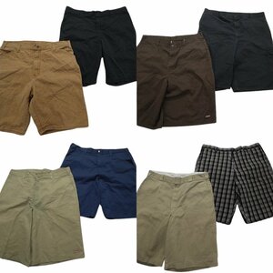 古着卸 まとめ売り ディッキーズ ショートパンツ 8枚セット (メンズ 40 ) カラー チェック 柄パンツ ブランドロゴ MS3574 1円スタート