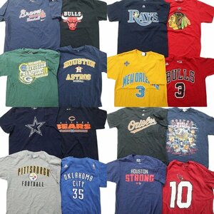 古着卸 まとめ売り プロチーム 半袖Tシャツ 16枚セット (メンズ M /L ) ロゴプリント カレッジ NFL NHL NBAメジャー MS6249 1円スタート