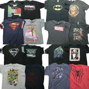 古着卸 まとめ売り マーベル DCコミック 半袖Tシャツ 16枚セット (メンズ XL ) 映画アニメ キャラクター クモ MS6202 1円スタート