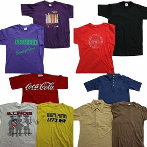 古着卸 まとめ売り ～90s　オールド 半袖Tシャツ 10枚セット ポロシャツ (メンズ M ) コカコーラ プリント 無地 MS4558 1円スタート