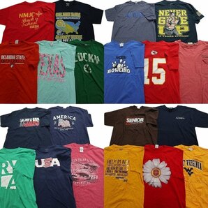 古着卸 まとめ売り カラーmix プリント 半袖Tシャツ 20枚セット (メンズ L /XL ) カレッジロゴ ワンポイントロゴ MS4656 1円スタートの画像1