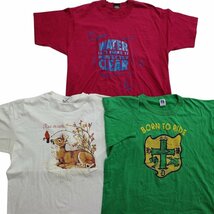 古着卸 まとめ売り ～90s　オールド 半袖Tシャツ 10枚セット (メンズ XL ) シングルステッチ 無地 プリント MS4552 1円スタート_画像5