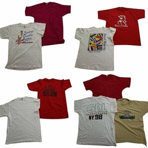 古着卸 まとめ売り ～90s オールド 半袖Tシャツ 9枚セット (メンズ L ) フロントプリント 無地系 ワンポイントロゴ MS4926 1円スタートの画像1