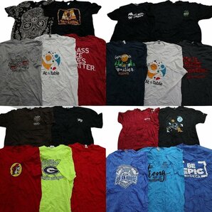古着卸 まとめ売り カラーmix プリント 半袖Tシャツ 20枚セット (メンズ XL ) 企業ロゴ スカル 無地 ワンポイントロゴ MS5801 1円スタートの画像1