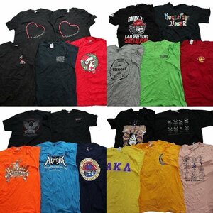 古着卸 まとめ売り カラーmix プリント 半袖Tシャツ 20枚セット (メンズ L ) スカル 企業ロゴ キャラクター MS5537 1円スタート