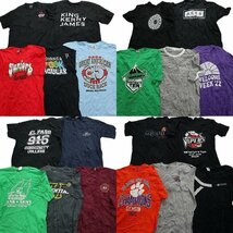 古着卸 まとめ売り カラーmix プリント 半袖Tシャツ 20枚セット (メンズ L ) リンガーT ワンポイントロゴ MS5813 1円スタート_画像1