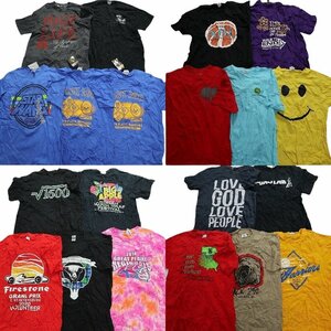 古着卸 まとめ売り カラーmix プリント 半袖Tシャツ 20枚セット (メンズ M ) スターウォーズ アニマル ニコちゃん MS5817 1円スタート