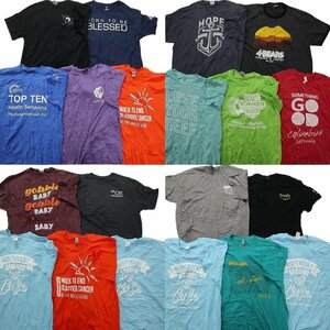 古着卸 まとめ売り カラーmix プリント 半袖Tシャツ 20枚セット (メンズ L ) ワンポイント 英字ロゴ MS5464 1円スタート