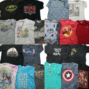 古着卸 まとめ売り カラーmix プリント 半袖Tシャツ 20枚セット (メンズ XL ) アニメ キャラクター アメコミ 大判 MS6089 1円スタート