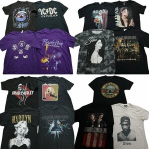 古着卸 まとめ売り 音楽・バンド 半袖Tシャツ 15枚セット (メンズ M ) ACDC ボブマーリー ピンクフロイド MS6908 1円スタートの画像1