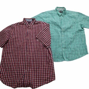 古着卸 まとめ売り チャップス 半袖シャツ 10枚セット (メンズ 2XL /4XL ) カラーMIX チェック柄 ブルー系 MS7594 1円スタートの画像3