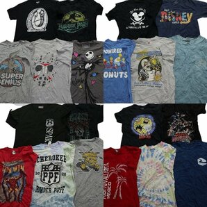 古着卸 まとめ売り カラーmix プリント 半袖Tシャツ 20枚セット (メンズ S ) キャラクター タイダイ アニメ アメコミ MS6463 1円スタートの画像1