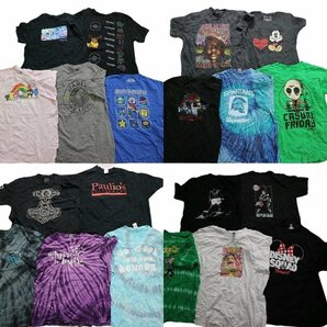 古着卸 まとめ売り カラーmix プリント 半袖Tシャツ 20枚セット (メンズ XL ) キャラクター アニメ タイダイ 音楽 MS6405 1円スタートの画像1