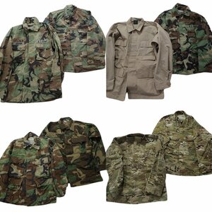 古着卸 まとめ売り フィールドジャケット 米軍民間 ミリタリー 8枚セット (メンズ S /M ) 迷彩 カモ柄MIX MS6340 1円スタート